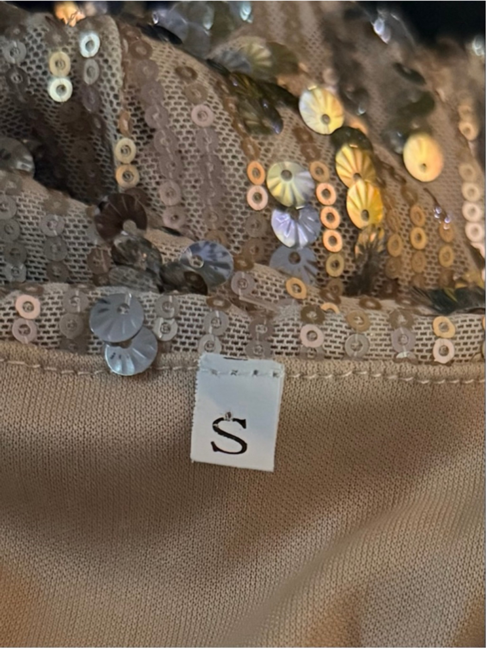 ✨ Gold Sequin Wrap Top Glam Party Blouse Small NYE Vegas Sparkle - Picture 6 of 8